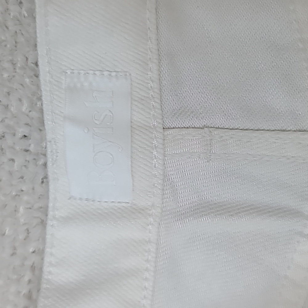 Boyish Monty Cotton Blend High Rise Relaxed Raw Hem Shorts Vintage White NWOT - Picture 11 of 17